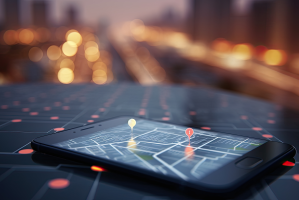 Smartphon mit Map-Ansicht