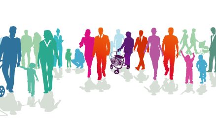 Silhouetten verschiedener Menschen