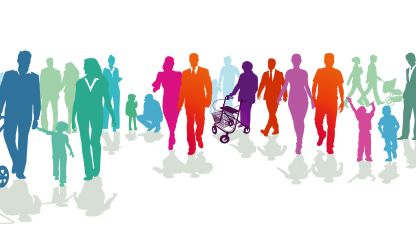 Silhouetten verschiedener Menschen