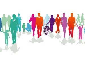 Silhouetten verschiedener Menschen